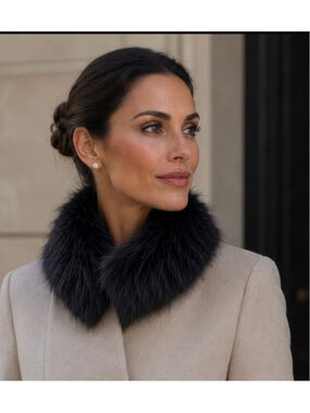 Beymen Navy Dyed Fox Fur Collar